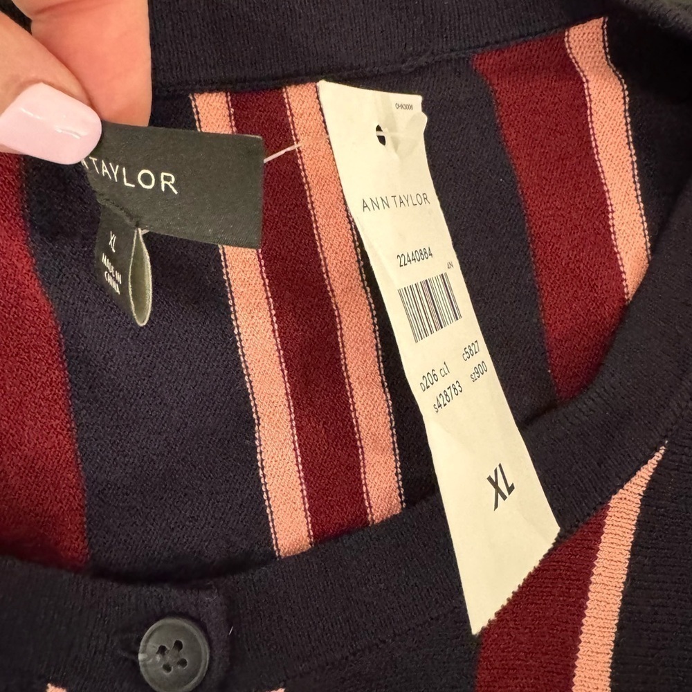 NWT Ann Taylor Button Front Striped Cardigan Mult… - image 7